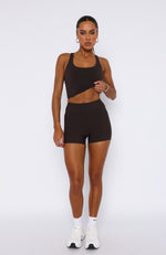 Stronger High Waisted Shorts 3" Espresso
