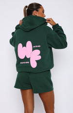 I'm Glad Oversized Hoodie Forest Green