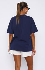 Running From You Oversized Tee Navy