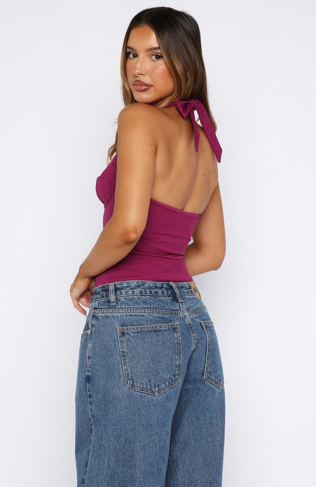 Boy, Bye Halter Bustier Plum | White Fox Boutique US