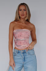 Give Me Notice Strapless Top Primrose Pink