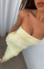 She's A Masterpiece Lace Maxi Dress Lemon