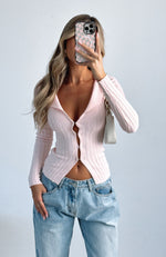 Changes Long Sleeve Knit Top Baby Pink
