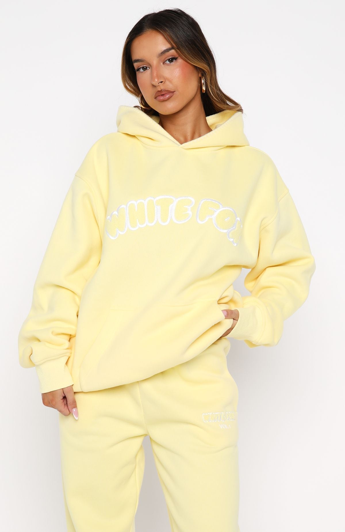 Vol. 1 Front Graphic Oversized Hoodie Lemon | White Fox Boutique US