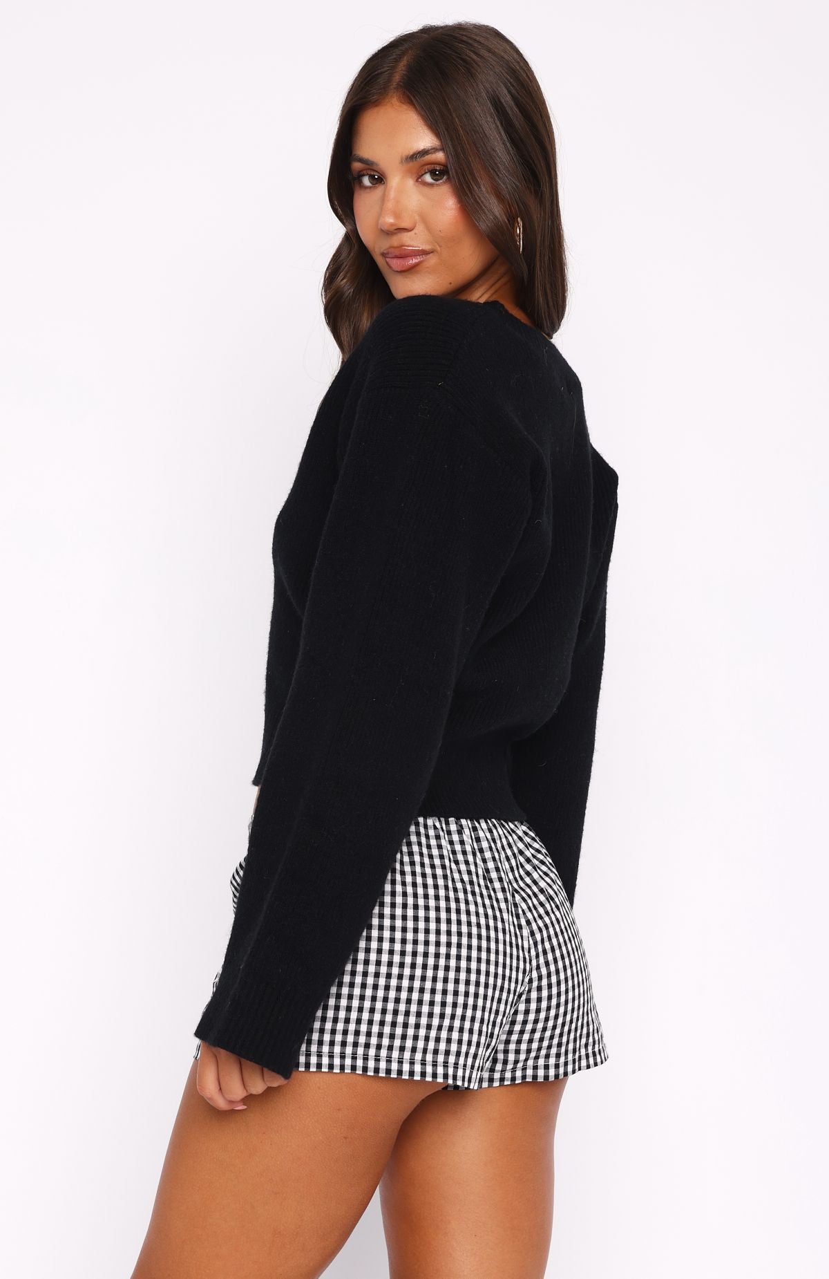 Brooklyn City Knit Sweater Black | White Fox Boutique US