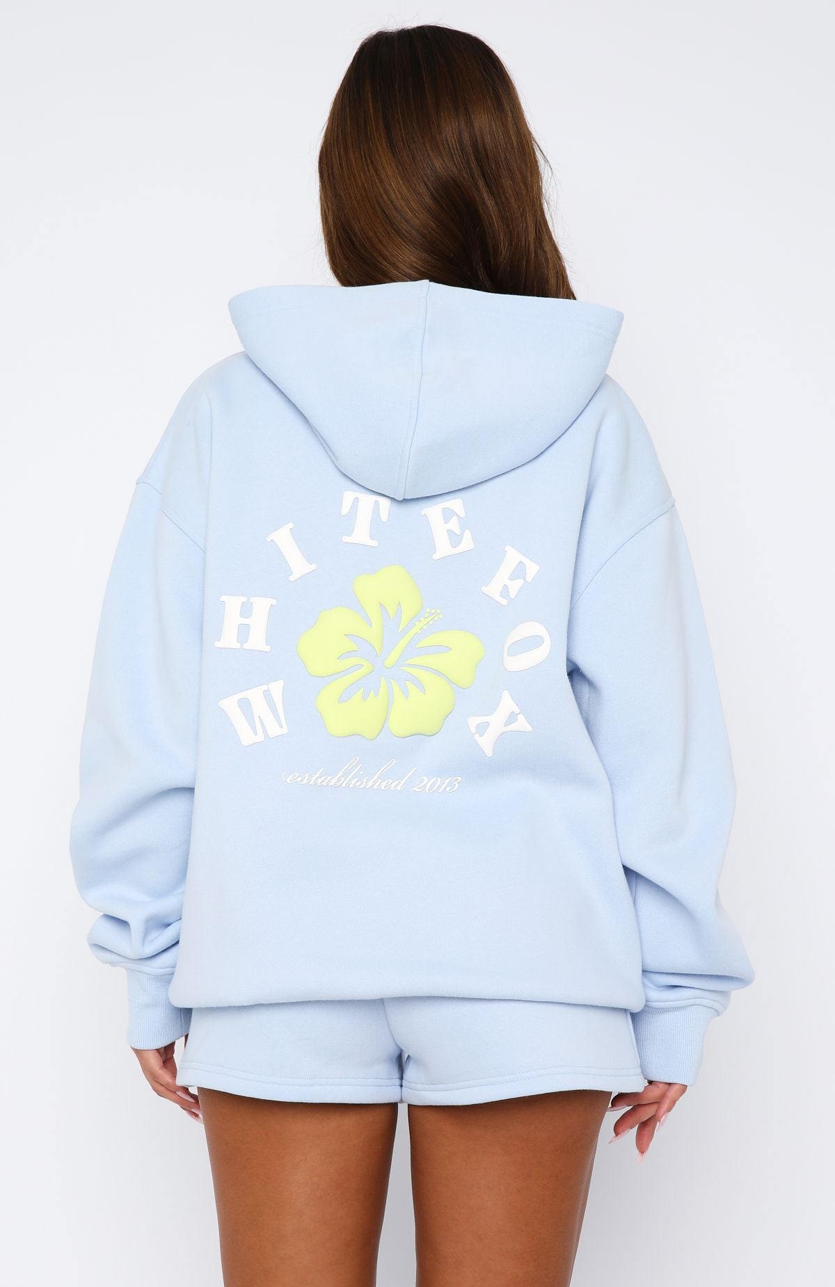 Keep Blooming Oversized Hoodie Blue | White Fox Boutique US