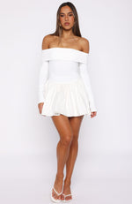 Big Reveal Long Sleeve Mini Dress Off White