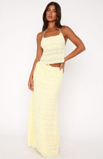 Hold Out Maxi Skirt Lemon