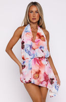 Time Of My Life Halter Mini Dress Orchid Bloom