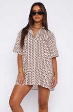 Bring You Out Button Up Shirt Geo Check