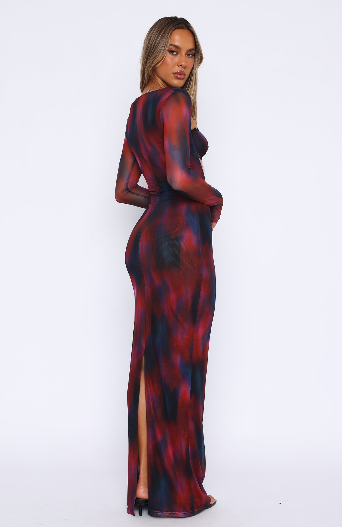 the queen in me maxi dress Let Me Think Long Sleeve Maxi Dress Raspberry Rhapsody