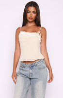 Blissfully Bold Lace Cami Top Cream