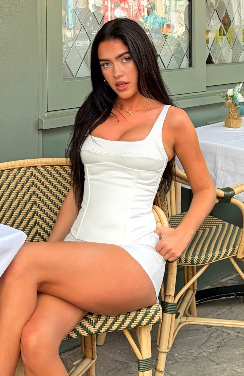 Platform Queen Bustier White
