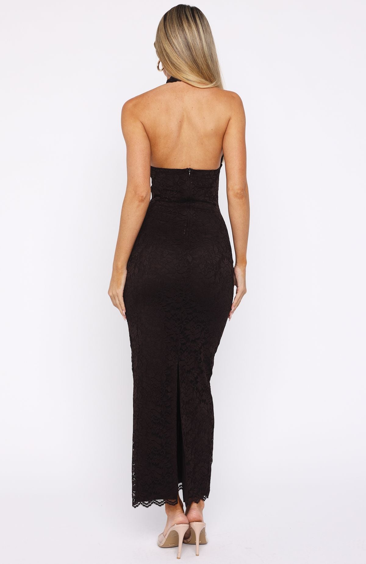 Destiny Lace Maxi Dress Chocolate Destiny Lace Maxi Dress Chocolate