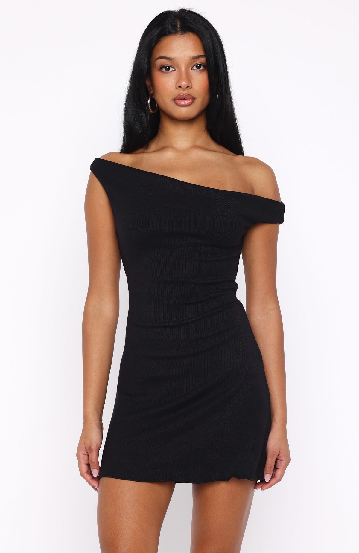 white fox black dress Nights Away Mini Dress Black