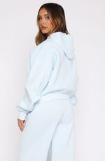 Lucky Thirteen Audrina Boxy Zip Front Hoodie Blue