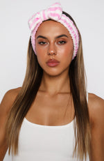 Aunika Beauty Headband Pink/White Stripe