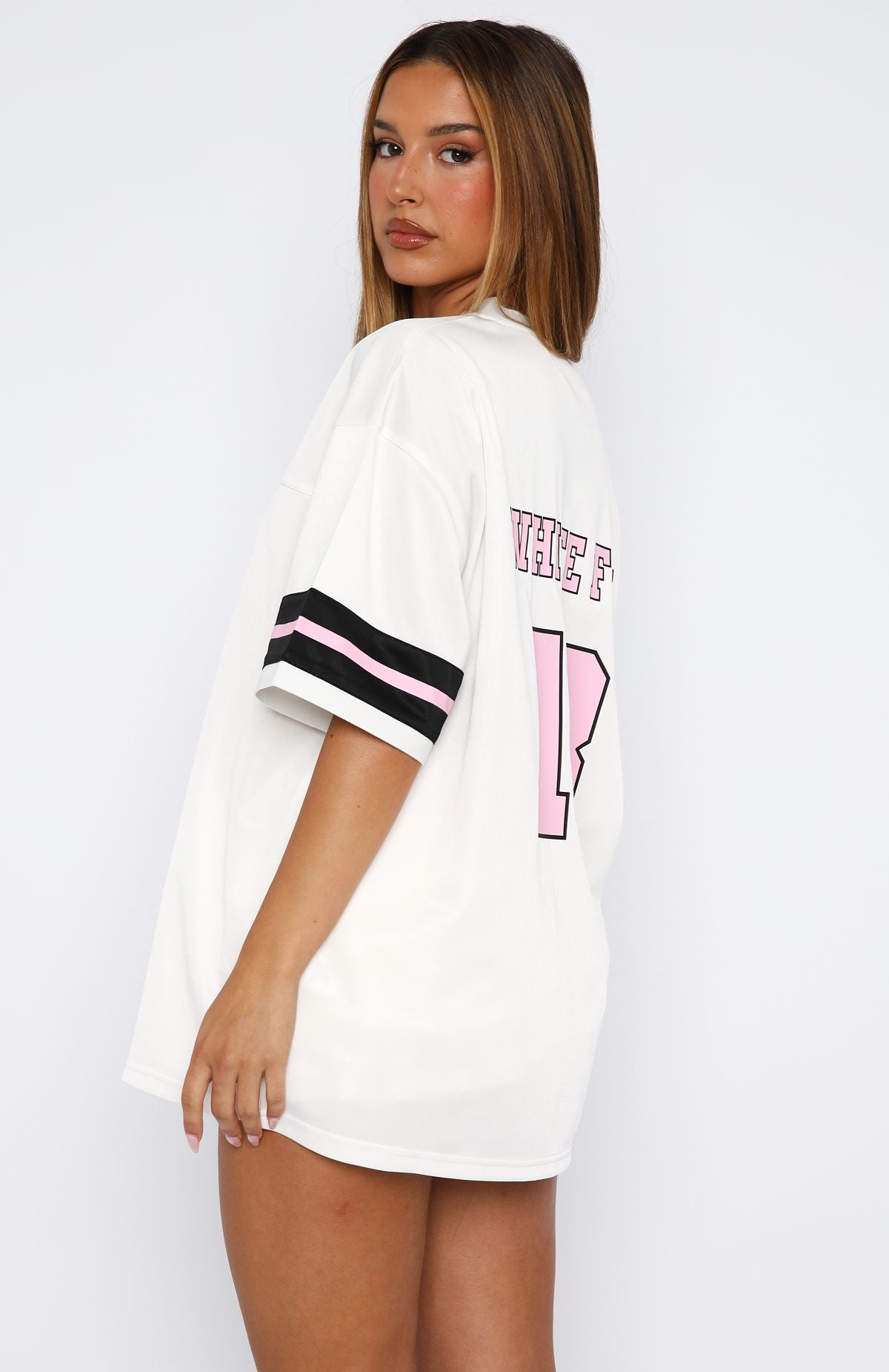 Friday Night Lights Oversized Jersey White/Pink Clothes