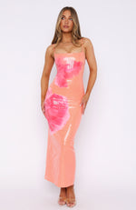 Telling Me Lies Maxi Dress Tangerine Blossom