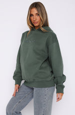 Stay Lifted Oversized Hoodie Dark Green