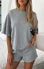 Tell You Everything Pyjama Top Grey Marle