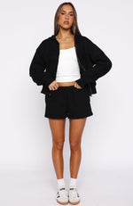 From The Archives Lexi Boxy Zip Front Hoodie Black