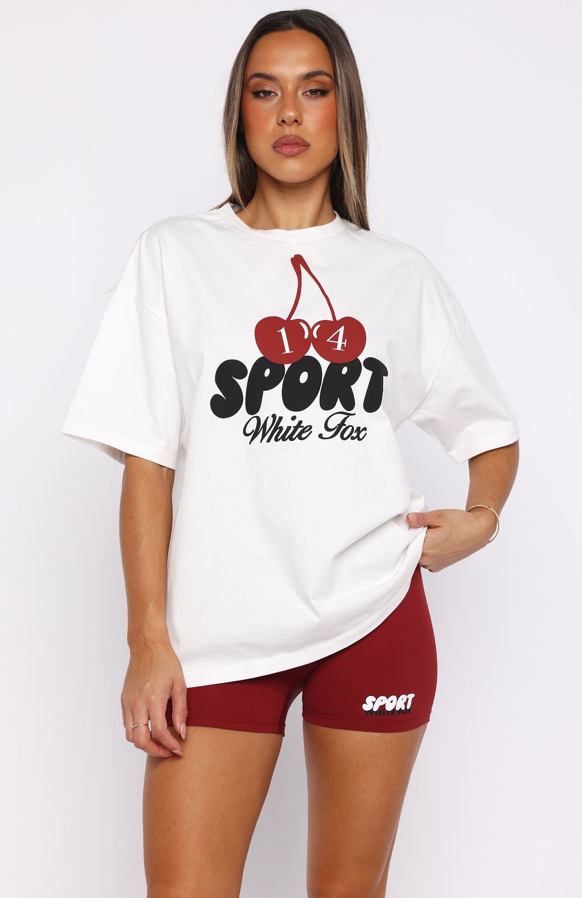 Club 14 Peyton Oversized Tee White | White Fox Boutique US