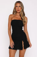 Taking Advantage Strapless Mini Dress Black