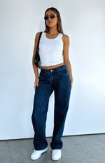 Bring The Style Low Rise Wide Leg Jeans Indigo Wash