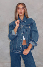 Adriana Oversized Denim Jacket Admiral Blue