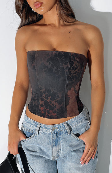 Coco Top - L  Bustier top outfits, Leather bustier, Corset style tops
