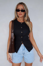 At The Races Vest Top Black