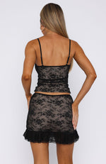 Let's Get Closer Lace Mini Skirt Black
