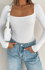 Pretty Picture Long Sleeve Bodysuit White