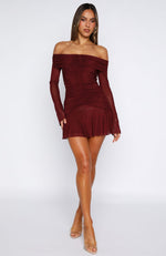 Dreaming Of Yesterday Long Sleeve Mini Dress Burgundy Dreaming Of Yesterday Long Sleeve Mini Dress Burgundy