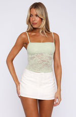 Give Her More Lace Cami Top Green | White Fox Boutique US