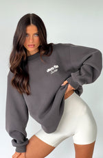 Be In The Moment Oversized Sweater Charcoal