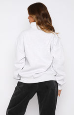 Like No One Else Zip Front Sweater Grey Marle