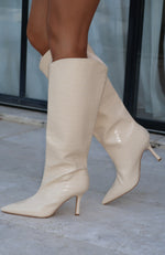 Blake Knee High Boots Ivory