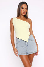 Better Myself One Shoulder Top Lime