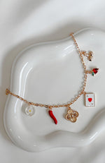 Jamie Bracelet Gold/Red