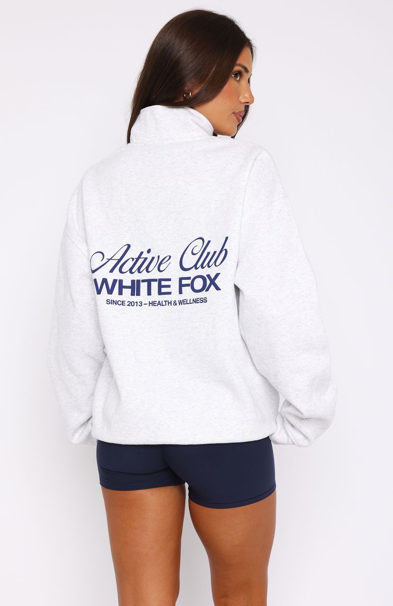 Active Club Quarter Zip Sweater Grey Marle | White Fox
