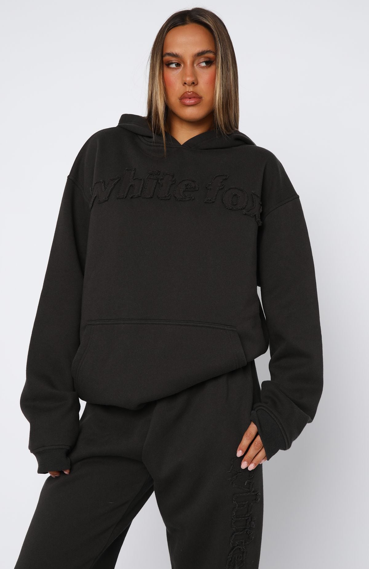 From The Archives Lexi Oversized Hoodie Charcoal | White Fox