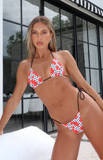 Cabo Bottoms Gingham Red Floral