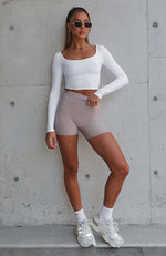 Can't Lose Long Sleeve Crop White