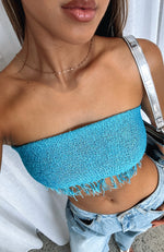 Face It Again Scarf Top Aqua