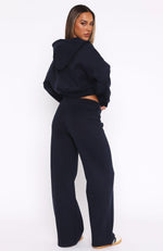 Straight Forward Wide Leg Sweatpants Navy