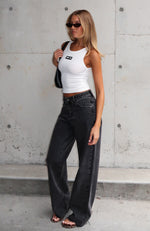 Claire Low Rise Wide Leg Jeans Black Acid