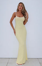 Came A Long Way Crochet Maxi Dress Lemon
