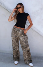 Commodity Parachute Pants Leopard Print